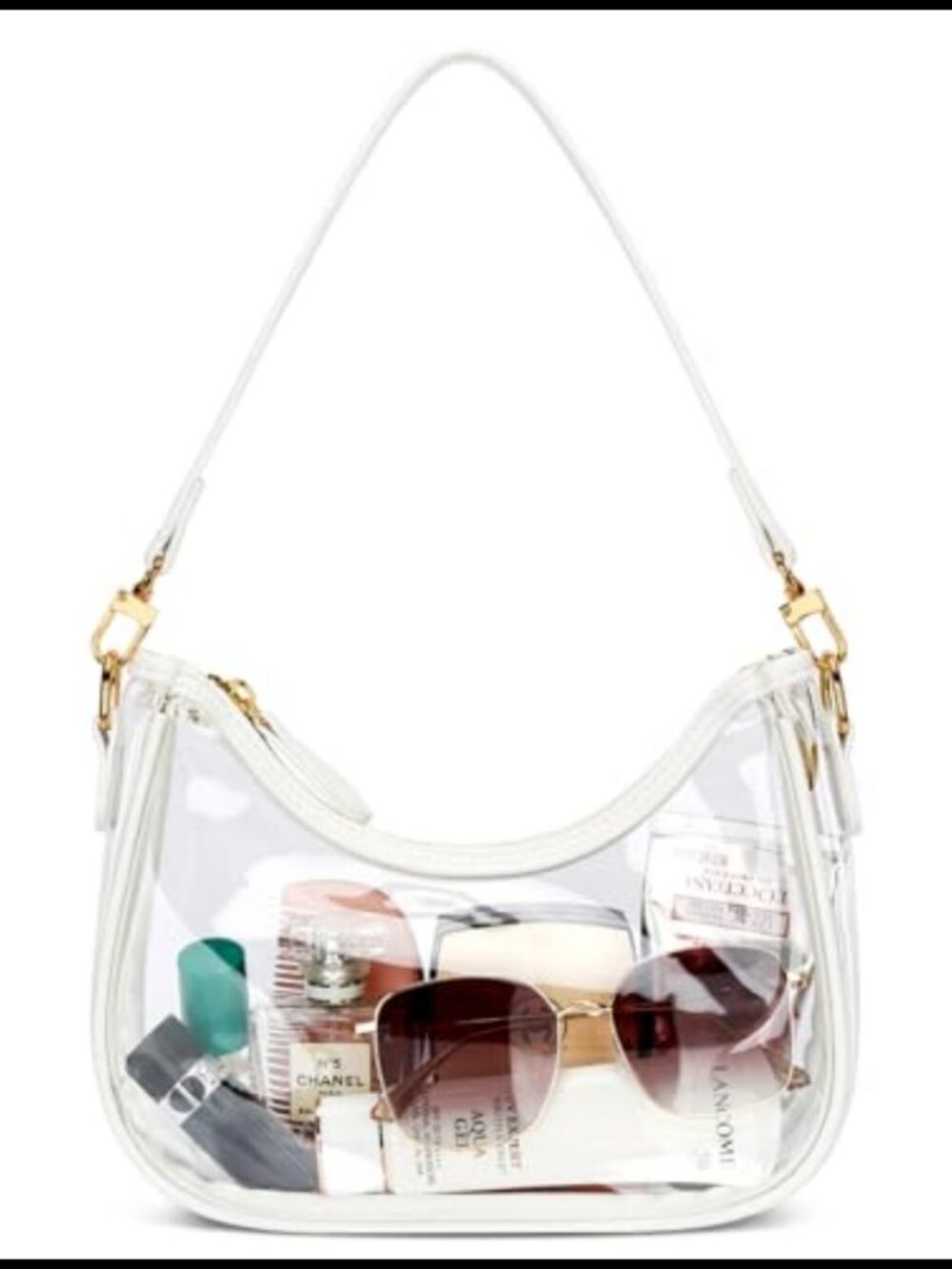 Clear PVC Shoulder Bag Hobo Purse with Adjustable Straps
